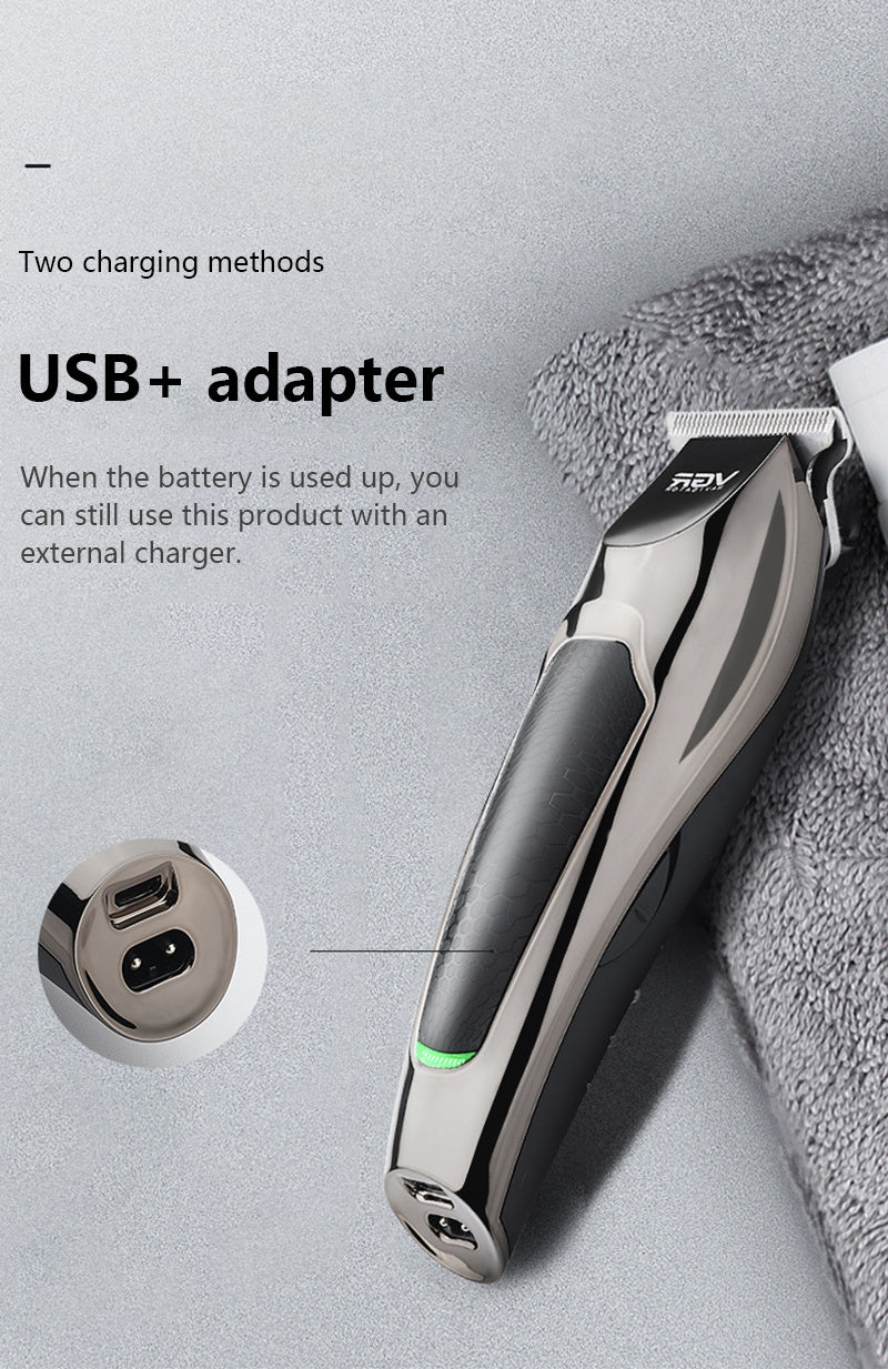 V30 Professional Waterproof Hair TrimmerDisplay Men's Hair Clipper Grooming Low Noise Clipper Titanium Ceramic Blade Adult Razor - Diafro Store