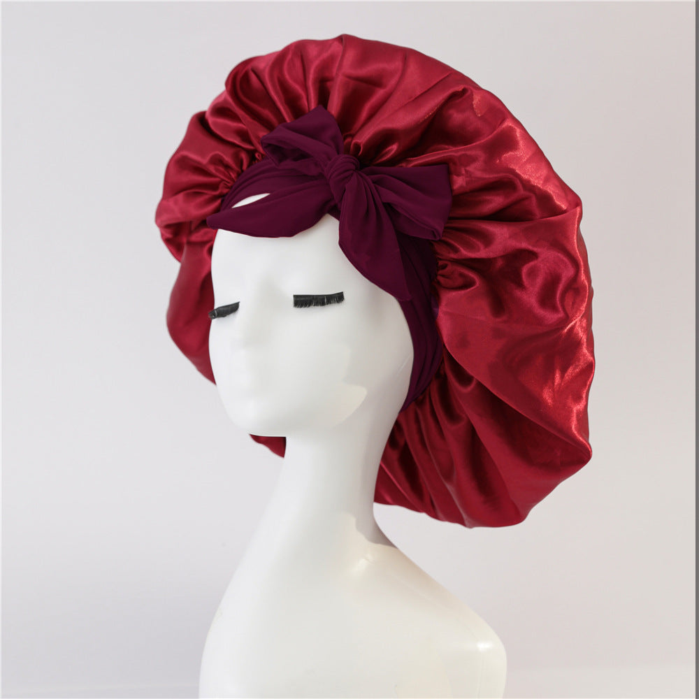 New Silk Bonnet For Sleeping Women Satin Bonnet Hair Bonnet Night Sleep Cap Scarf Wrap For Curly Hair With Tie Band For Curly Hair - Diafro Store