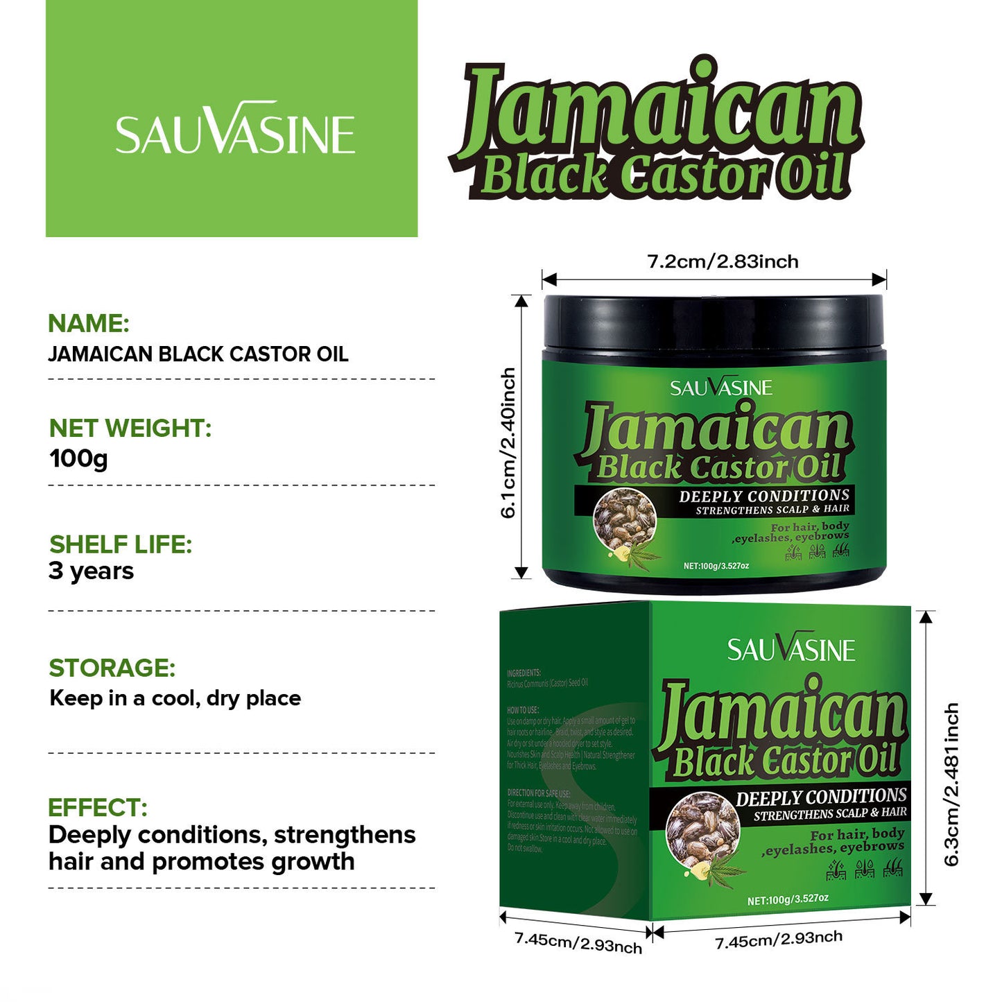 Schwarzes Rizinusöl-Feststoffpflege