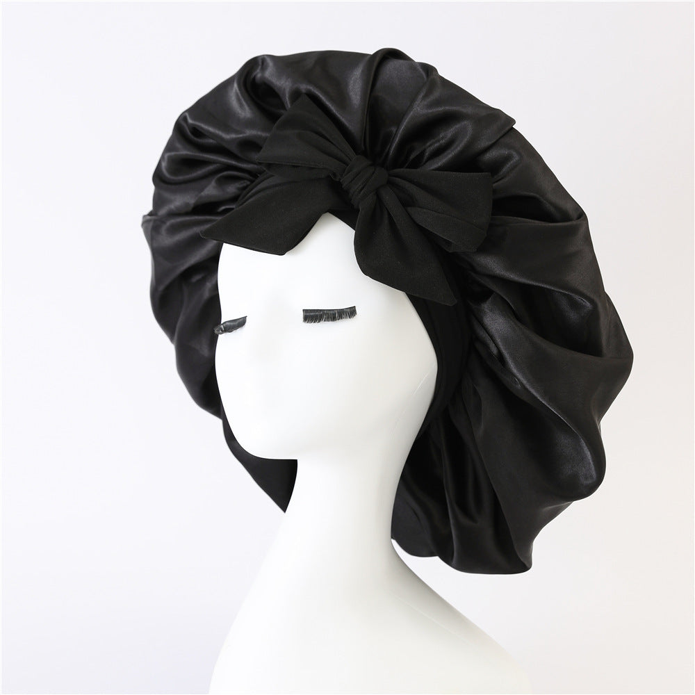 New Silk Bonnet For Sleeping Women Satin Bonnet Hair Bonnet Night Sleep Cap Scarf Wrap For Curly Hair With Tie Band For Curly Hair - Diafro Store 