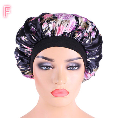 Beauty print Satin silk Bonnet sleep night cap - Diafro Store 