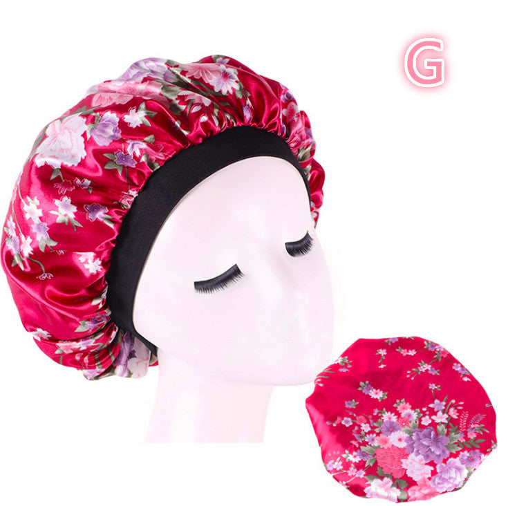 Beauty print Satin silk Bonnet sleep night cap - Diafro Store 