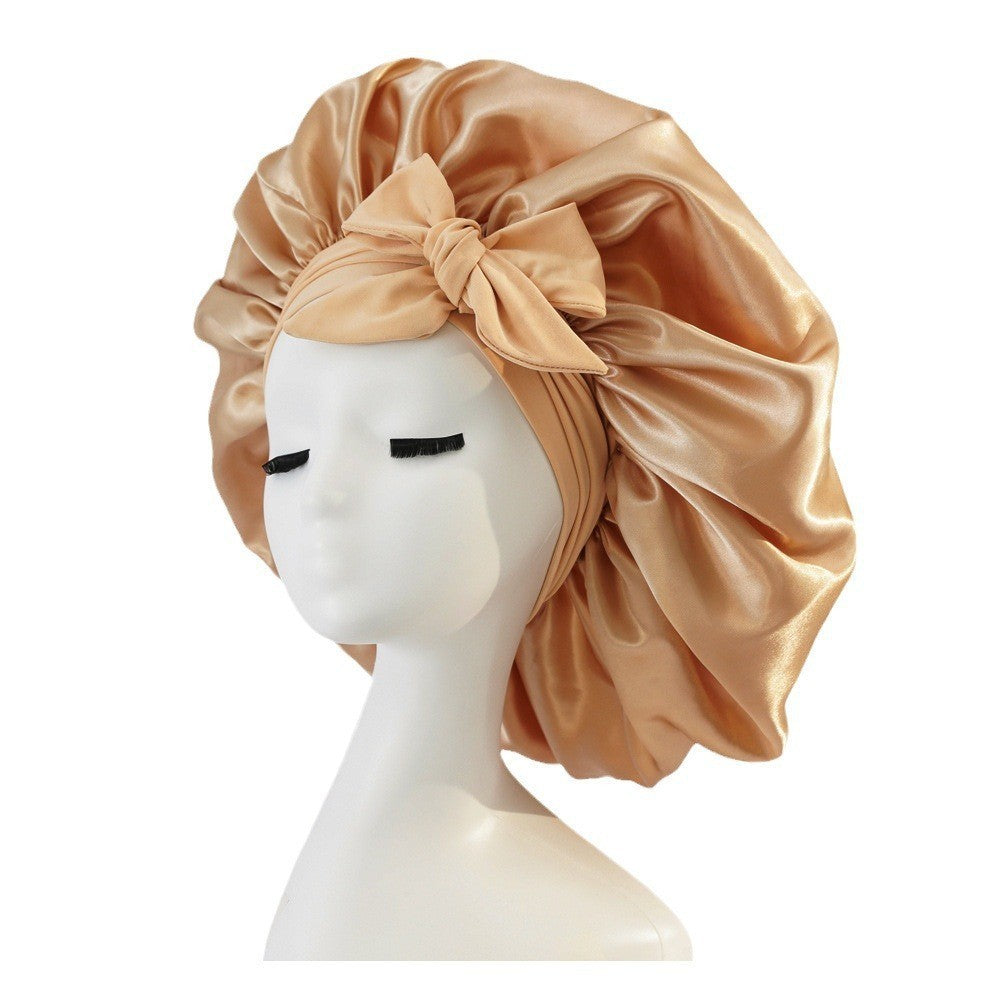 New Silk Bonnet For Sleeping Women Satin Bonnet Hair Bonnet Night Sleep Cap Scarf Wrap For Curly Hair With Tie Band For Curly Hair - Diafro Store 