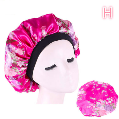 Beauty print Satin silk Bonnet sleep night cap - Diafro Store 