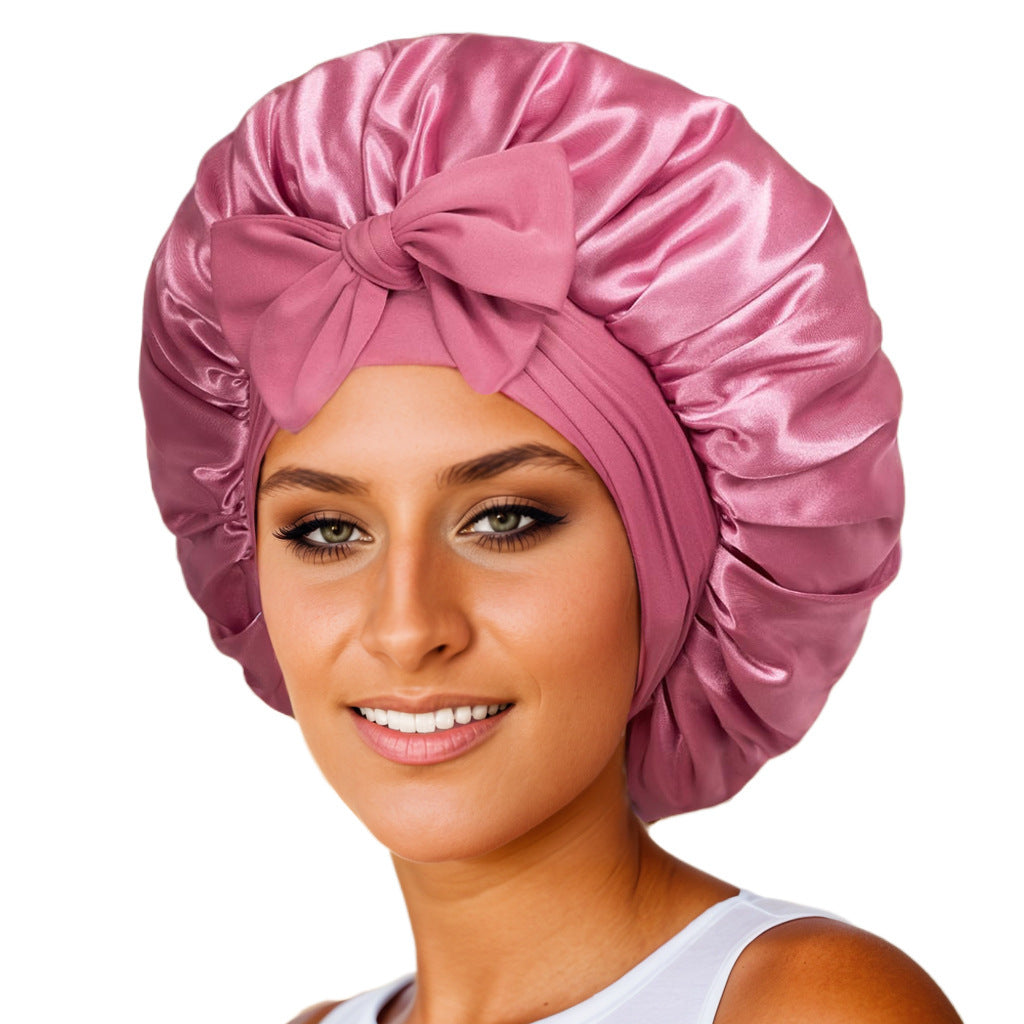 New Silk Bonnet For Sleeping Women Satin Bonnet Hair Bonnet Night Sleep Cap Scarf Wrap For Curly Hair With Tie Band For Curly Hair - Diafro Store 