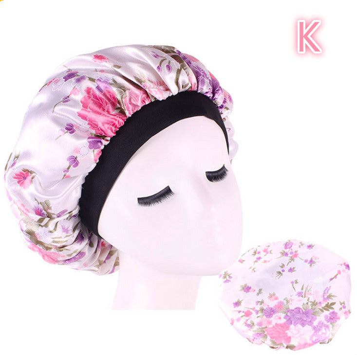 Beauty print Satin silk Bonnet sleep night cap - Diafro Store 