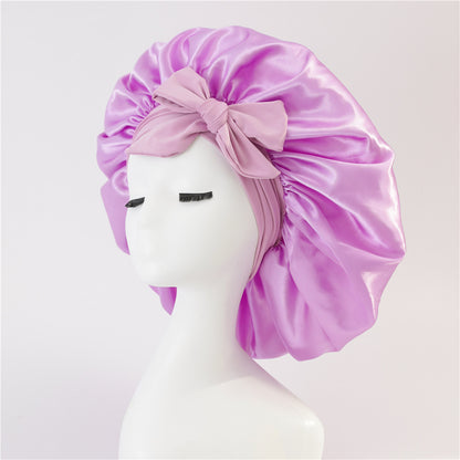 New Silk Bonnet For Sleeping Women Satin Bonnet Hair Bonnet Night Sleep Cap Scarf Wrap For Curly Hair With Tie Band For Curly Hair - Diafro Store 