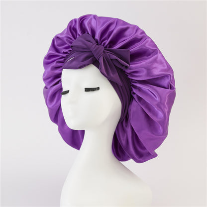 New Silk Bonnet For Sleeping Women Satin Bonnet Hair Bonnet Night Sleep Cap Scarf Wrap For Curly Hair With Tie Band For Curly Hair - Diafro Store 