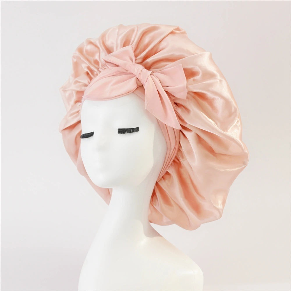 New Silk Bonnet For Sleeping Women Satin Bonnet Hair Bonnet Night Sleep Cap Scarf Wrap For Curly Hair With Tie Band For Curly Hair - Diafro Store 
