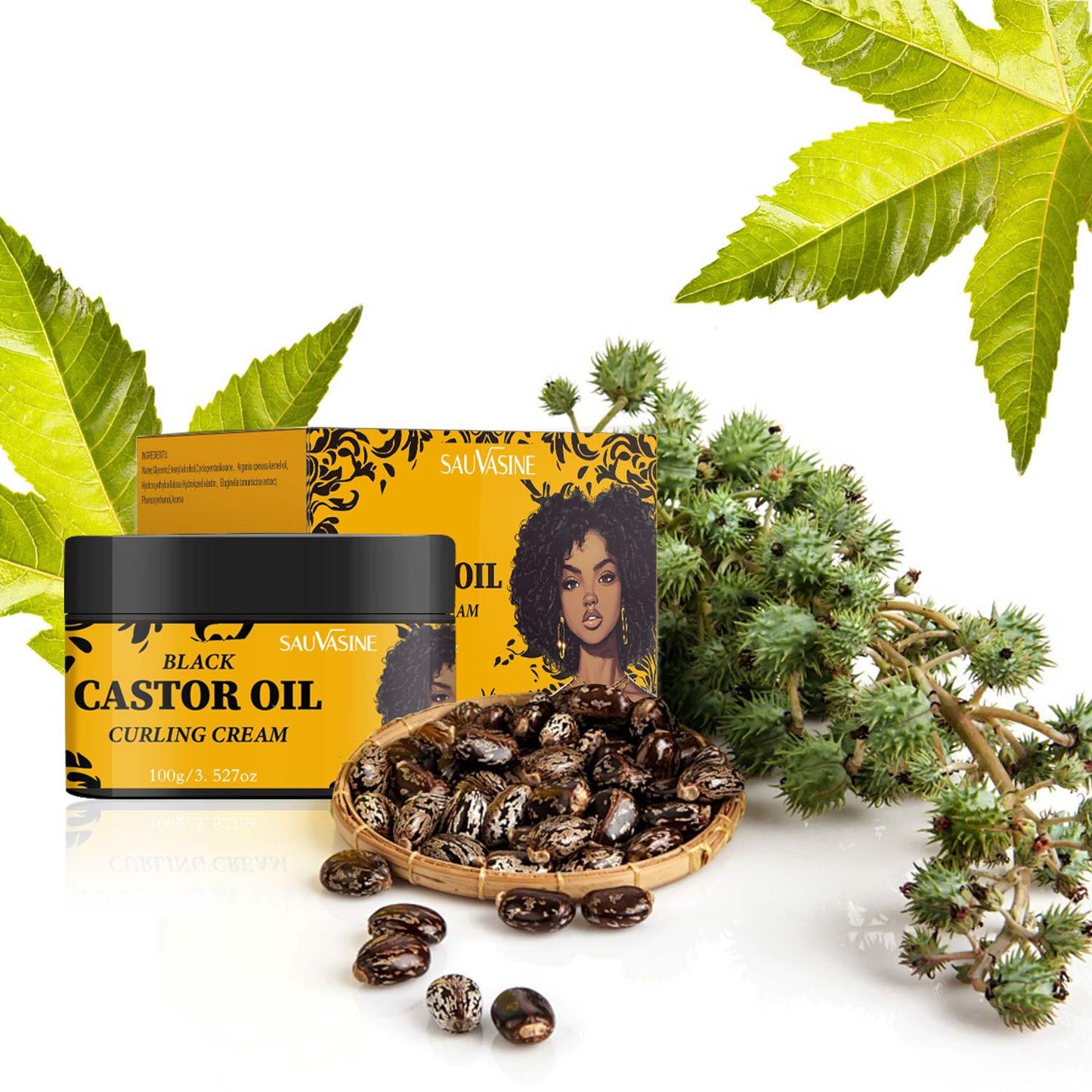 Black Castor Oil Curly Hair Cream Care - Diafro Store 