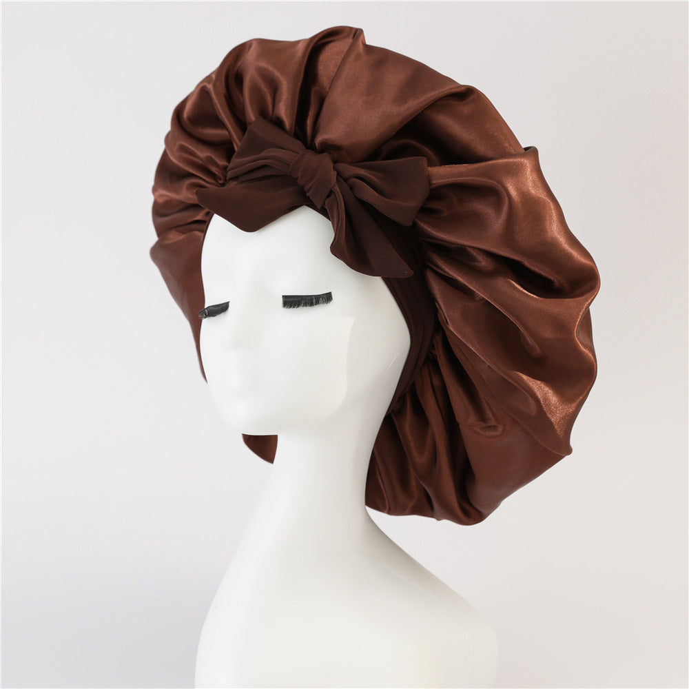 New Silk Bonnet For Sleeping Women Satin Bonnet Hair Bonnet Night Sleep Cap Scarf Wrap For Curly Hair With Tie Band For Curly Hair - Diafro Store 