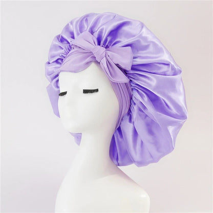 New Silk Bonnet For Sleeping Women Satin Bonnet Hair Bonnet Night Sleep Cap Scarf Wrap For Curly Hair With Tie Band For Curly Hair - Diafro Store 
