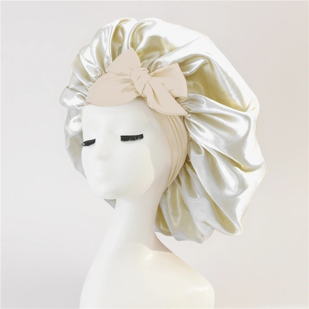 New Silk Bonnet For Sleeping Women Satin Bonnet Hair Bonnet Night Sleep Cap Scarf Wrap For Curly Hair With Tie Band For Curly Hair - Diafro Store 