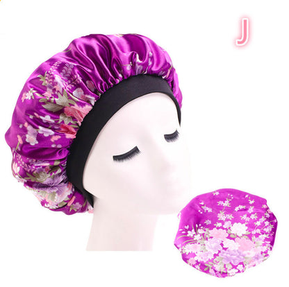 Beauty print Satin silk Bonnet sleep night cap - Diafro Store 
