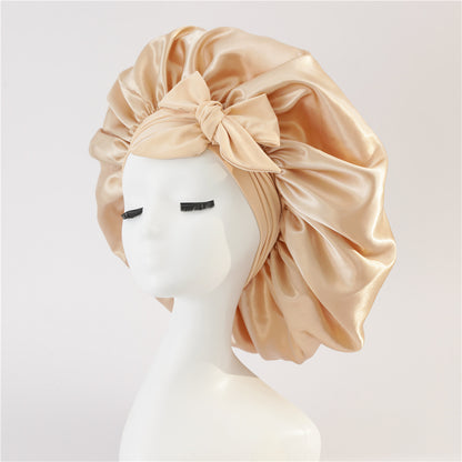 New Silk Bonnet For Sleeping Women Satin Bonnet Hair Bonnet Night Sleep Cap Scarf Wrap For Curly Hair With Tie Band For Curly Hair - Diafro Store 