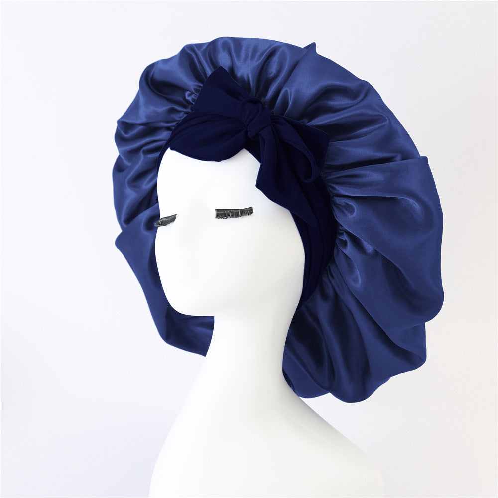 New Silk Bonnet For Sleeping Women Satin Bonnet Hair Bonnet Night Sleep Cap Scarf Wrap For Curly Hair With Tie Band For Curly Hair - Diafro Store 