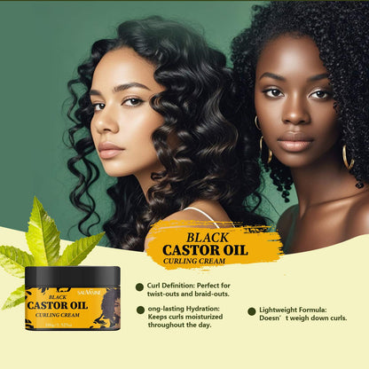 Black Castor Oil Curly Hair Cream Care - Diafro Store 