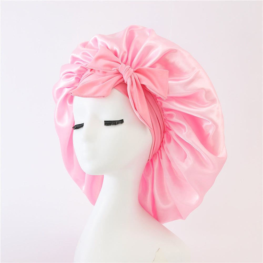 New Silk Bonnet For Sleeping Women Satin Bonnet Hair Bonnet Night Sleep Cap Scarf Wrap For Curly Hair With Tie Band For Curly Hair - Diafro Store 