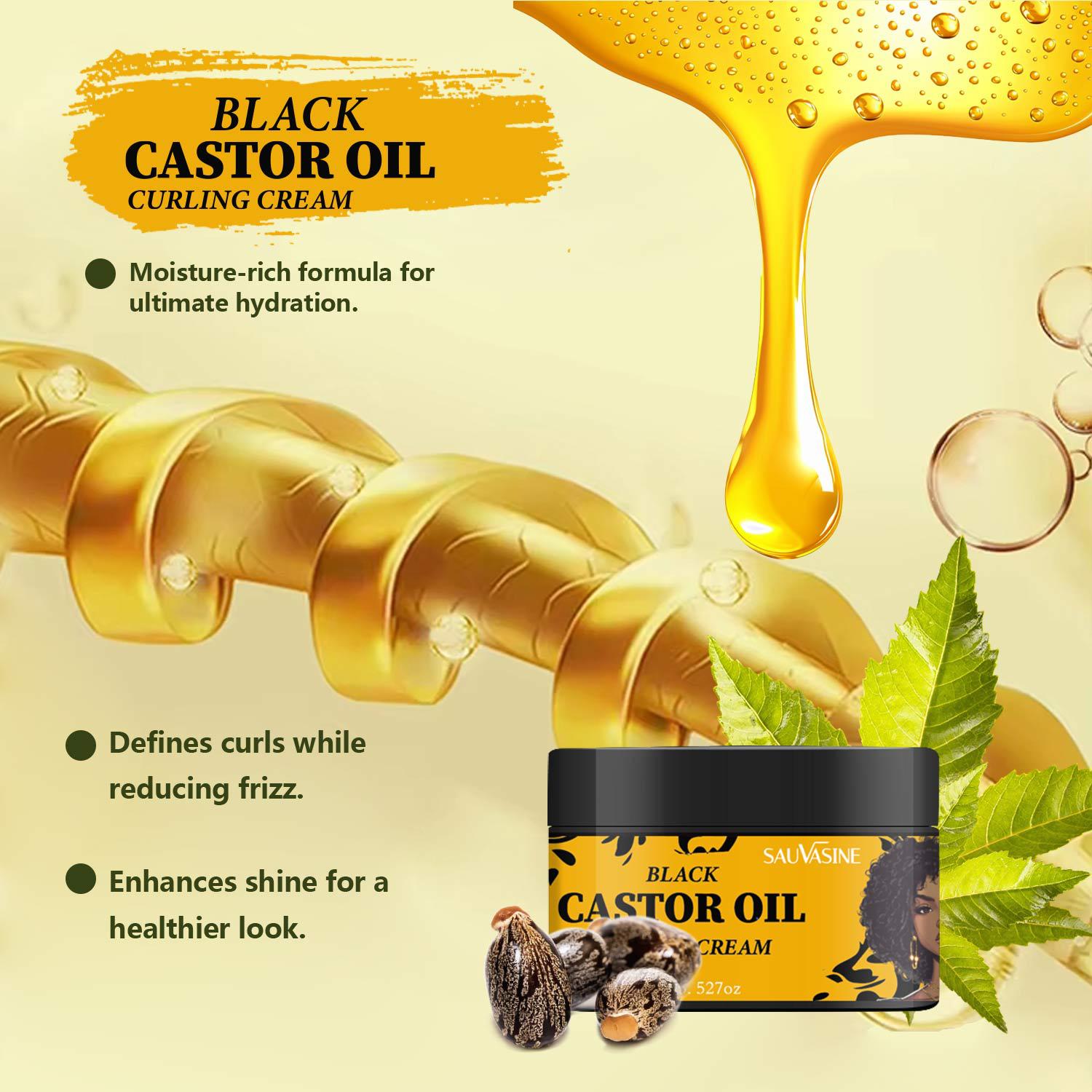 Black Castor Oil Curly Hair Cream Care - Diafro Store 