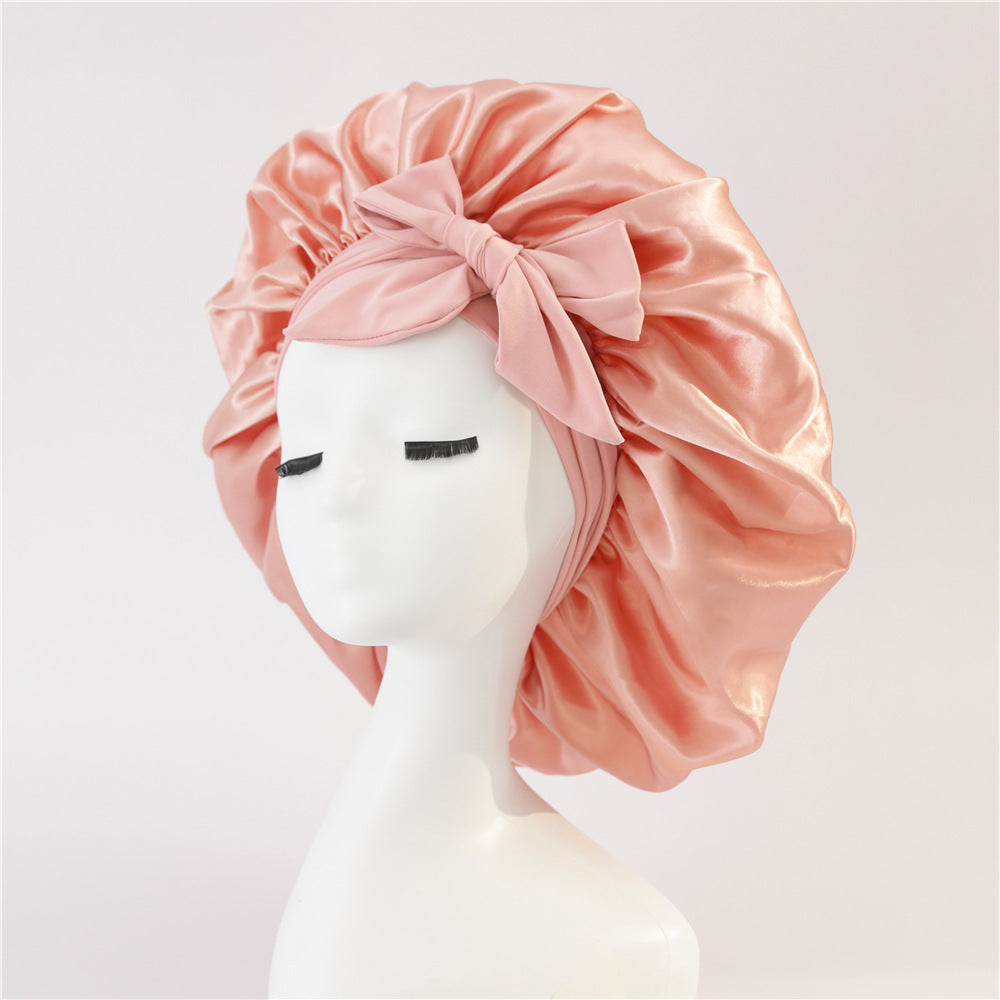 New Silk Bonnet For Sleeping Women Satin Bonnet Hair Bonnet Night Sleep Cap Scarf Wrap For Curly Hair With Tie Band For Curly Hair - Diafro Store 