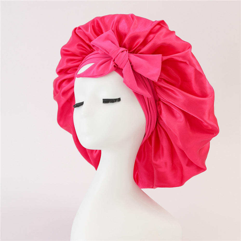 New Silk Bonnet For Sleeping Women Satin Bonnet Hair Bonnet Night Sleep Cap Scarf Wrap For Curly Hair With Tie Band For Curly Hair - Diafro Store 