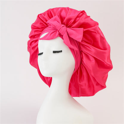 New Silk Bonnet For Sleeping Women Satin Bonnet Hair Bonnet Night Sleep Cap Scarf Wrap For Curly Hair With Tie Band For Curly Hair - Diafro Store 