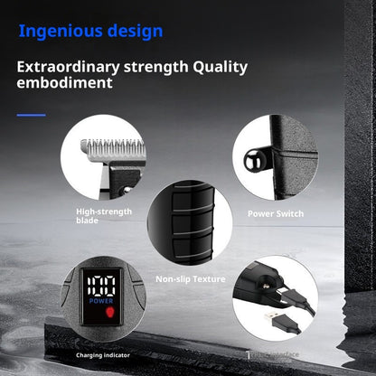 Electric Oil Head Trim LCD Display Hair Clipper