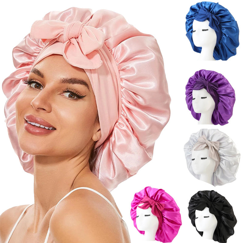 New Silk Bonnet For Sleeping Women Satin Bonnet Hair Bonnet Night Sleep Cap Scarf Wrap For Curly Hair With Tie Band For Curly Hair - Diafro Store 
