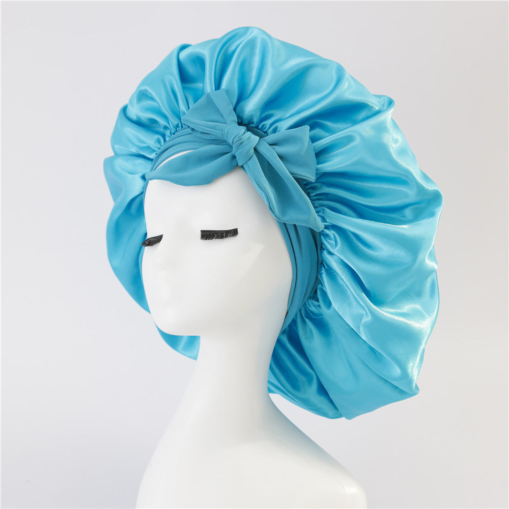 New Silk Bonnet For Sleeping Women Satin Bonnet Hair Bonnet Night Sleep Cap Scarf Wrap For Curly Hair With Tie Band For Curly Hair - Diafro Store 
