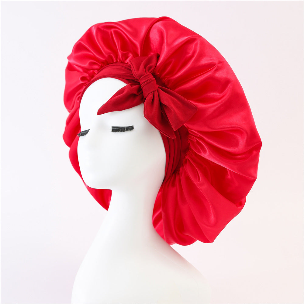 New Silk Bonnet For Sleeping Women Satin Bonnet Hair Bonnet Night Sleep Cap Scarf Wrap For Curly Hair With Tie Band For Curly Hair - Diafro Store 