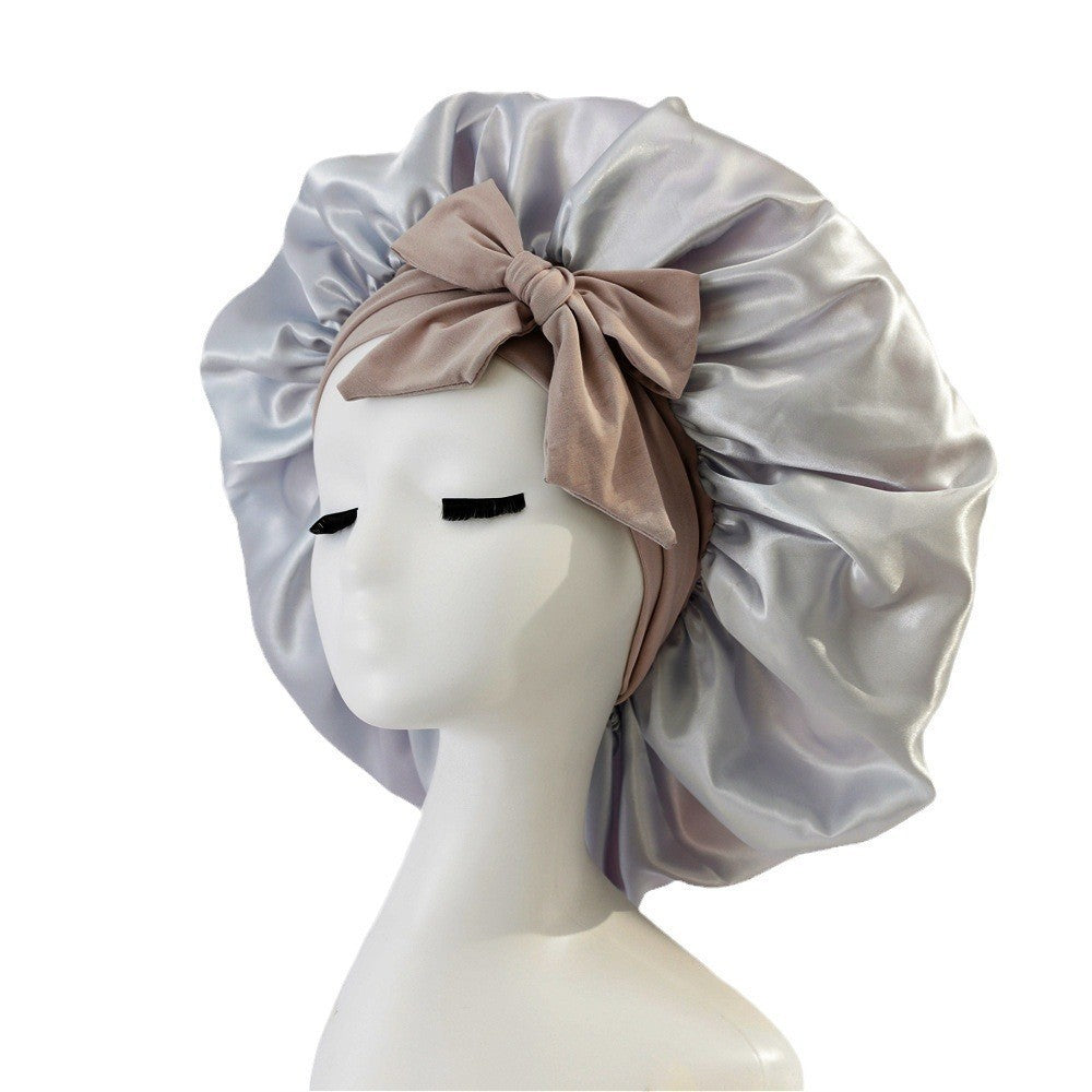 New Silk Bonnet For Sleeping Women Satin Bonnet Hair Bonnet Night Sleep Cap Scarf Wrap For Curly Hair With Tie Band For Curly Hair - Diafro Store 