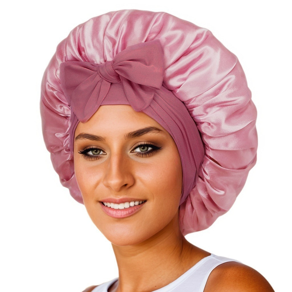 New Silk Bonnet For Sleeping Women Satin Bonnet Hair Bonnet Night Sleep Cap Scarf Wrap For Curly Hair With Tie Band For Curly Hair - Diafro Store 